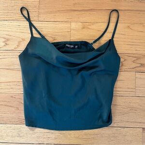 Nasty Gal Dark Green Cowl Neck Tank Top